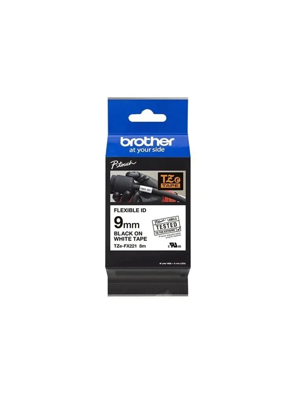 Brother 9 mm black/white tape-flexible
