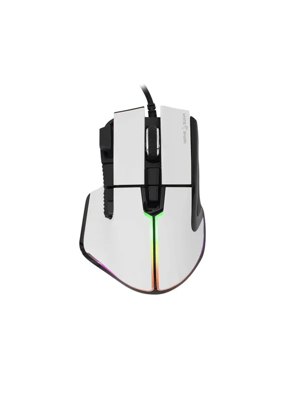 White Shark MARROK Wired - Gaming mus - Optisk - 9 - Hvit