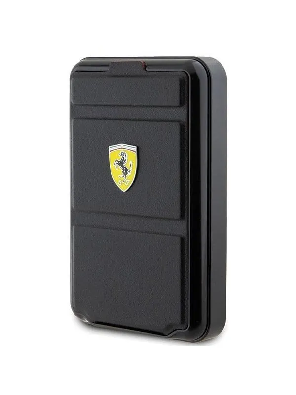 Ferrari Metal Logo MagSafe Inductive Power Bank 15W 10000 mAh with Stand Function - Black