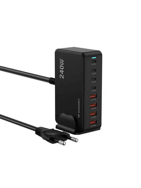 Wozinsky 240W GaN QC3 Charging Station - Black