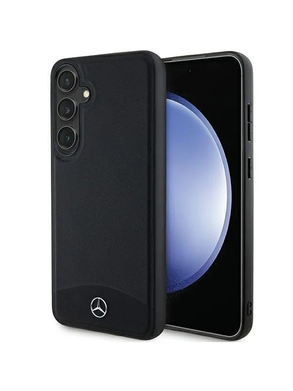 Mercedes  Leather Textured & Plain MagSafe Case for Samsung Galaxy S24 - Black
