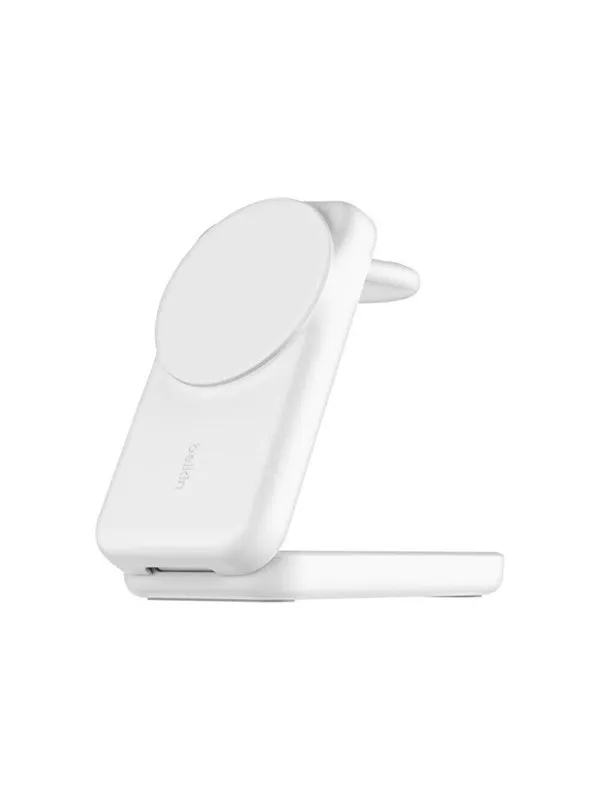 Belkin UltraCharge wireless charging stand - 3-in-1 magnetic foldable with Qi2 - + AC power adapter - 25 Watt - MFI Certified