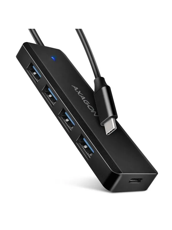 AXAGON SuperSpeed USB-C Travel Hub USB-hub - USB 3.2 - 4 porter - Svart