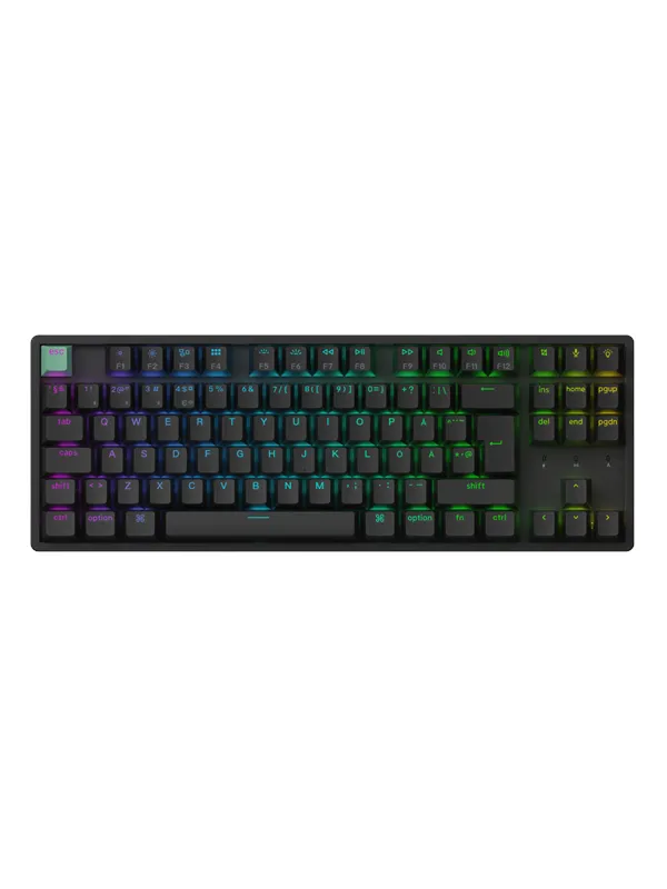 Keychron K8 HE Wireless Tri-Mode - Gamingtastatur - Uten numpad - Nordisk - Svart