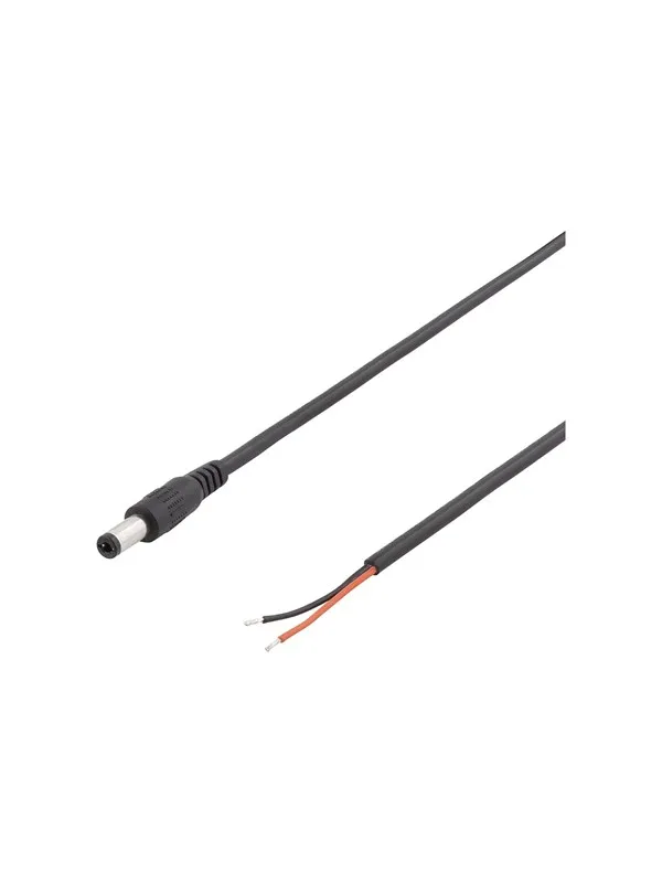 Deltaco - power cable - DC jack 5.5 x 2.1 mm to bare wire - 2 m