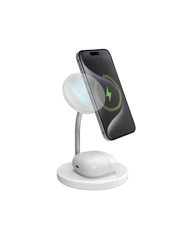 SBS Qi2 2x1 Wireless Charging Station 15W White