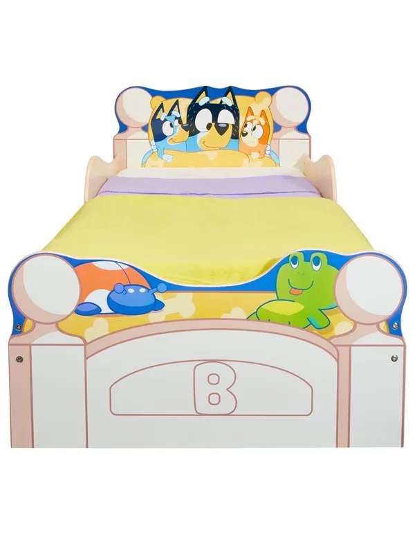 Bluey Kids Toddler Bed with Printed Storage Drawer