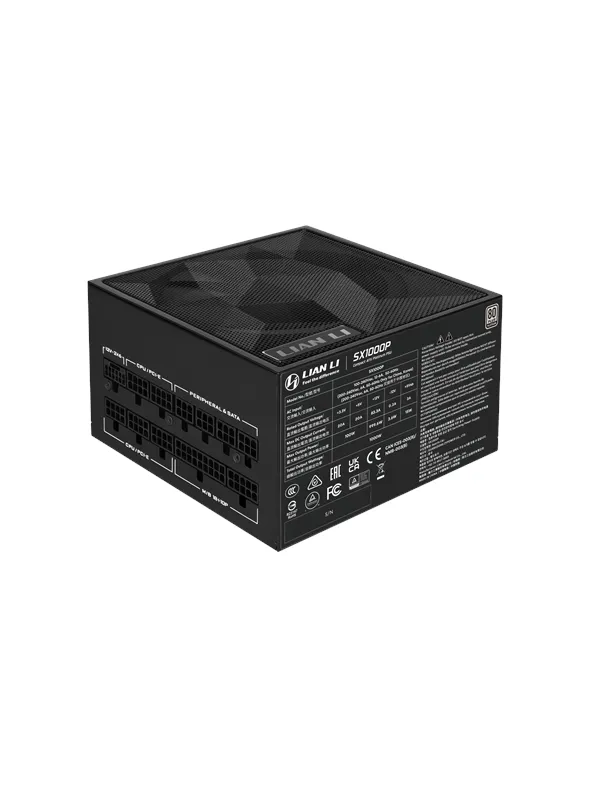 Lian Li SX 1000 Strømforsyning (PSU) - 1000 Watt - 120 mm - ATX 3.1 - 80 Plus Platinum sertifisert