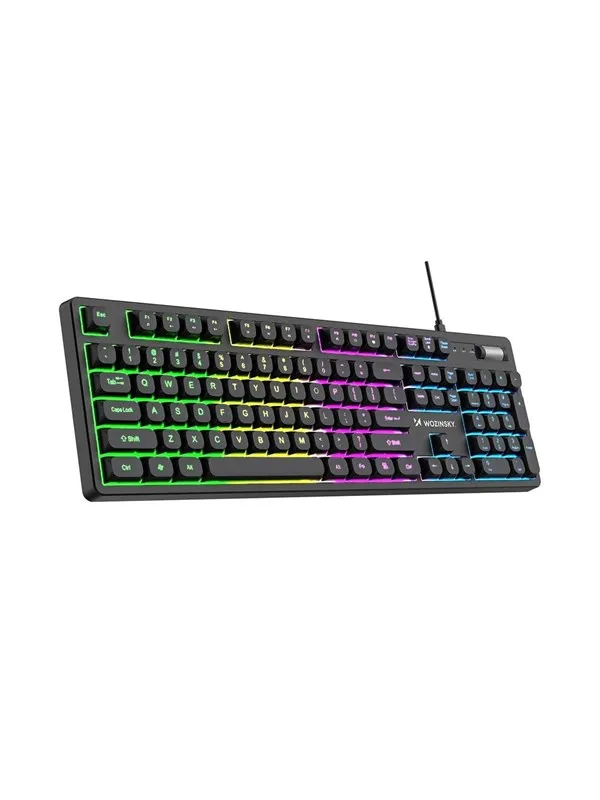 Wozinsky WKG-200 Keyboard with RGB Membrane Gaming Roller - Black (US International ISO) - Gamingtastatur - US Internasjonal - Svart
