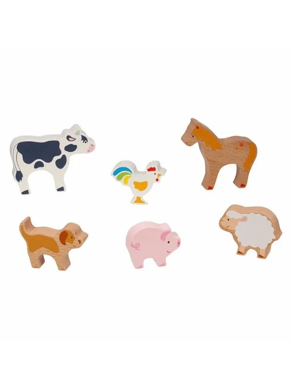 Goki Wooden Farm Animals 6pcs.