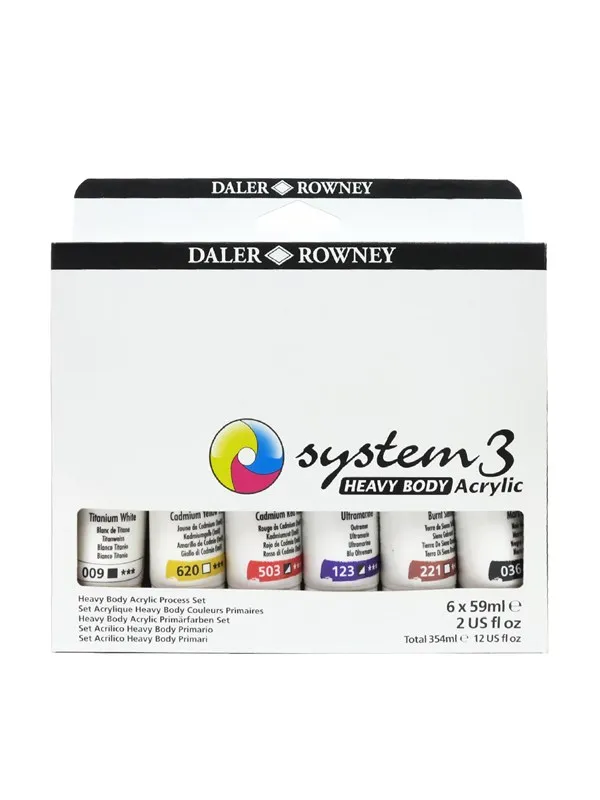 Daler-Rowney System3 Heavy Body Acrylic Primary Set 6x59 ml
