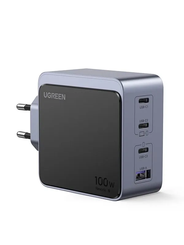 UGREEN Nexode S 100W 4-Port GaN PD Hurtiglader (USB-A + 3x USB-C)