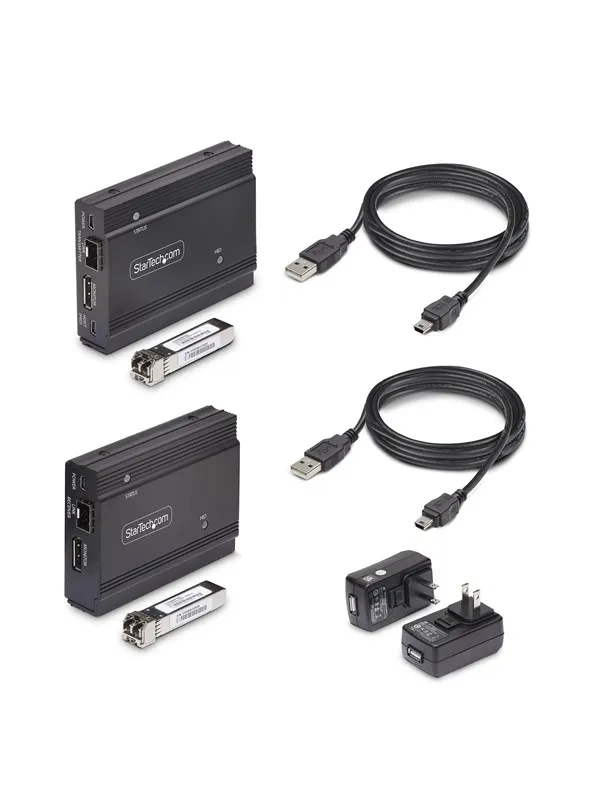 StarTech.com FD121-KVM-EXTENDER DisplayPort KVM Extender over Fiber Optic 4K 60Hz Console Extender Kit Up to 300m