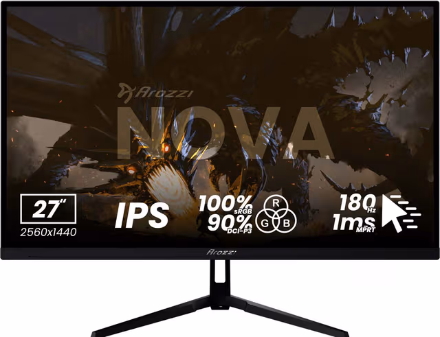 27" Arozzi Nova (Black) - 2560x1440 (QHD) - 180Hz - IPS