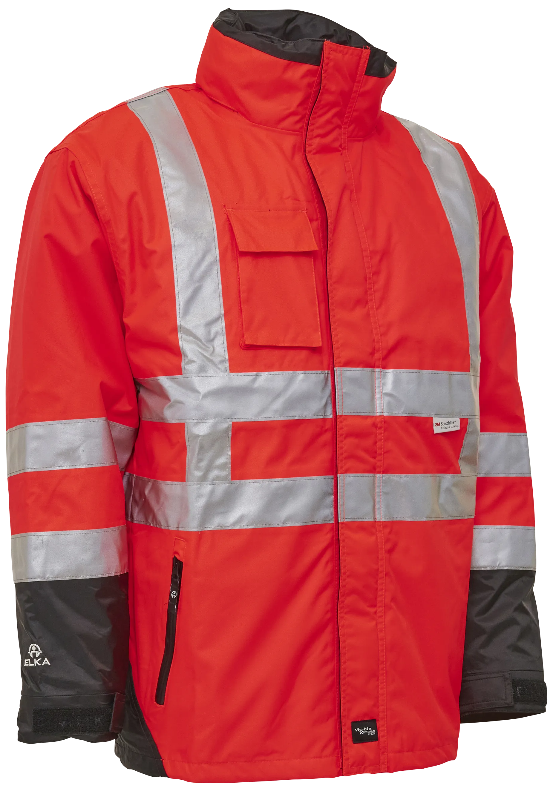 Synlighets arbeidsjakke 2-i-1 086100R rød/svart str. M