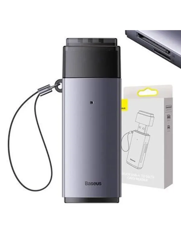 Baseus Lite Series SD/TF memory card reader USB (gray) - Minnepenn