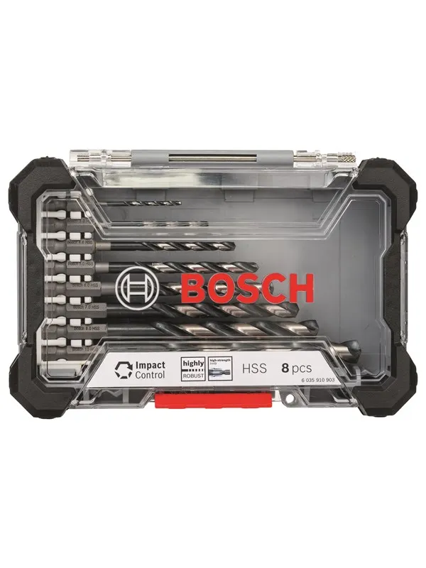 Bosch Impact Control HSS-bor, sett, 8 stk.
