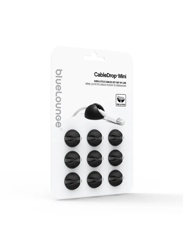 Bluelounge Design CableDrop mini - Black - 9-pack