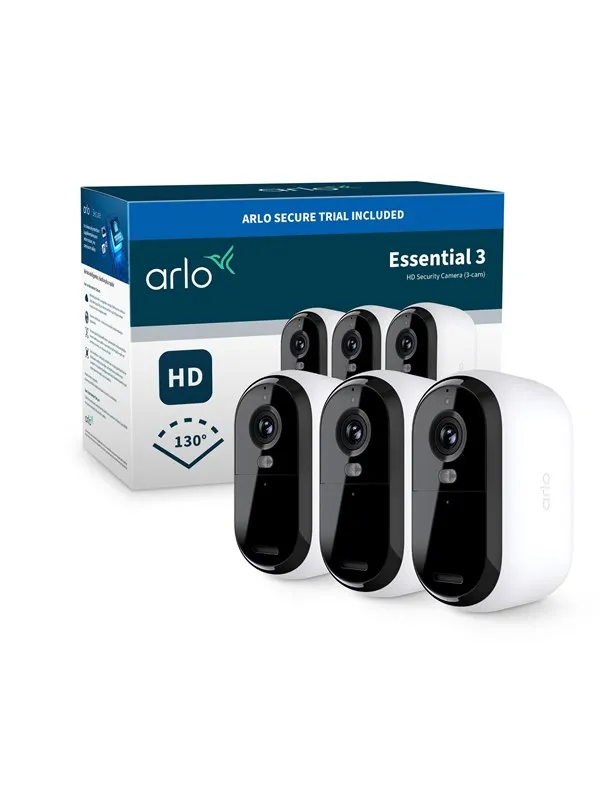 Arlo Essential 3 HD-sikkerhetskamera (3 kameraer)