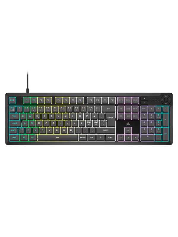Corsair K55 CORE RGB - Gamingtastatur - Nordisk - Grå