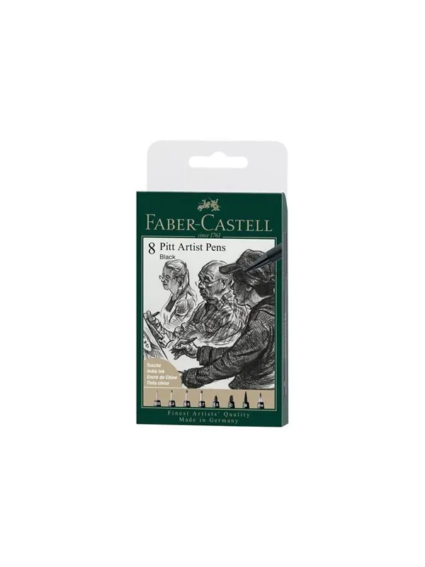 Faber-Castell 8 Pitt Artist Pens Black