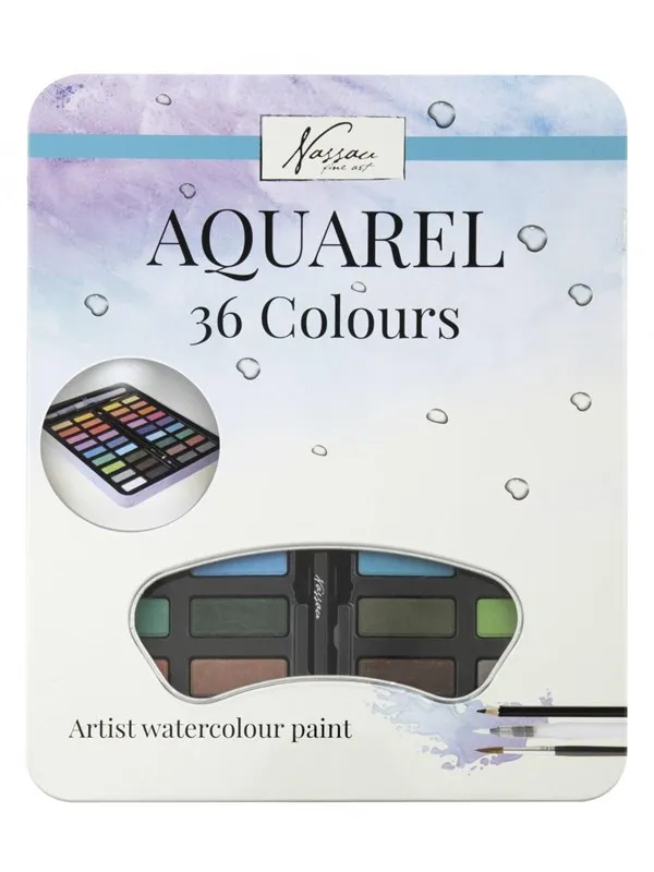 Nassau Coloring tray 36 pcs in metal box
