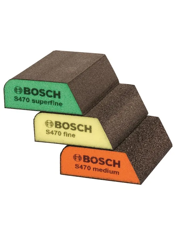 Bosch Slipesvamper, profil, pakke med 3 stk. 97 x 69 x 26 mm, M, F, SF