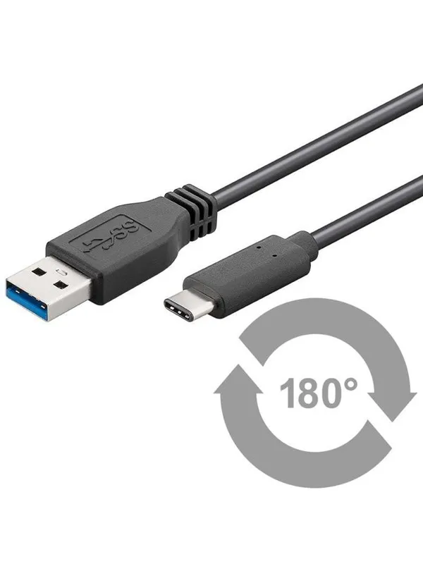 Pro USB-A <-> USB-C - 2m - USB 3.0 - Svart