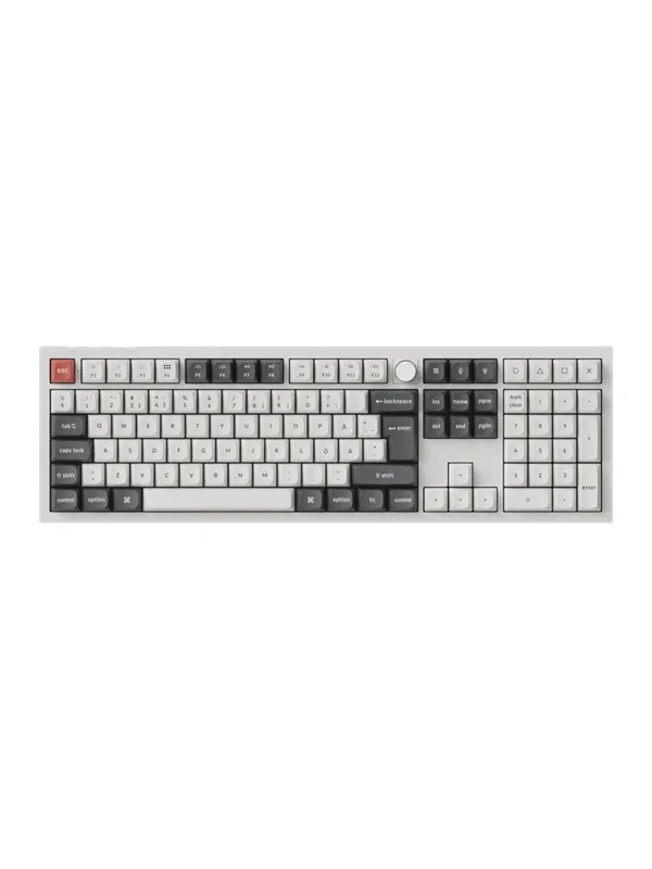 Keychron Q6 Ultra 100% 8K Wireless Tri-Mode - POM Red - Gamingtastatur - Nordisk - Hvit