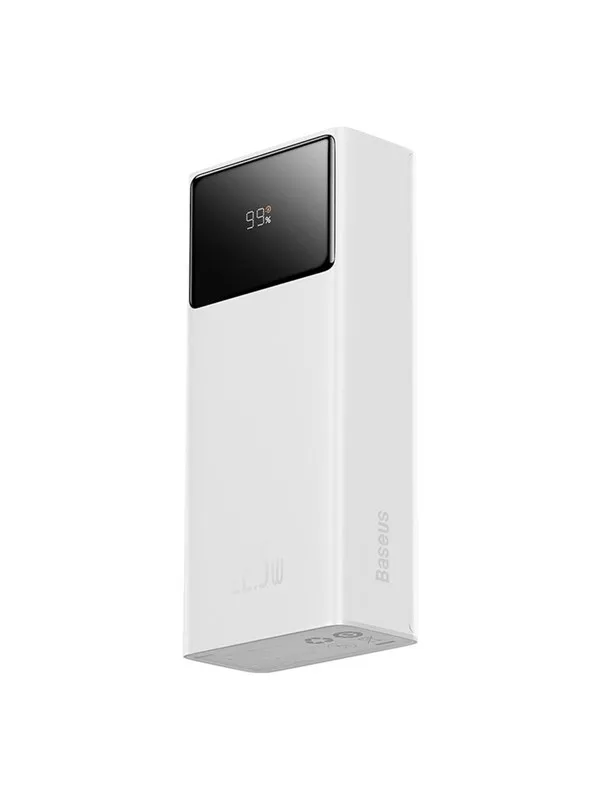 Baseus EnerFill FP41 30000mAh 22.5W Powerbank with Simple USB-A - USB-C 3A 30cm Cable - White Nødlader - Hvit - 30000 mAh