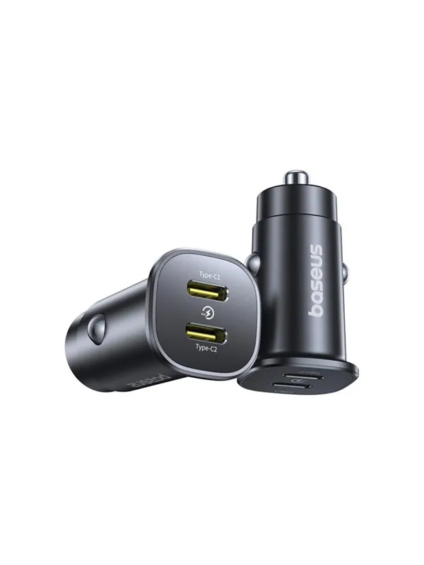 Baseus GoTrip 2 x USB-C 30W Car Charger - Black