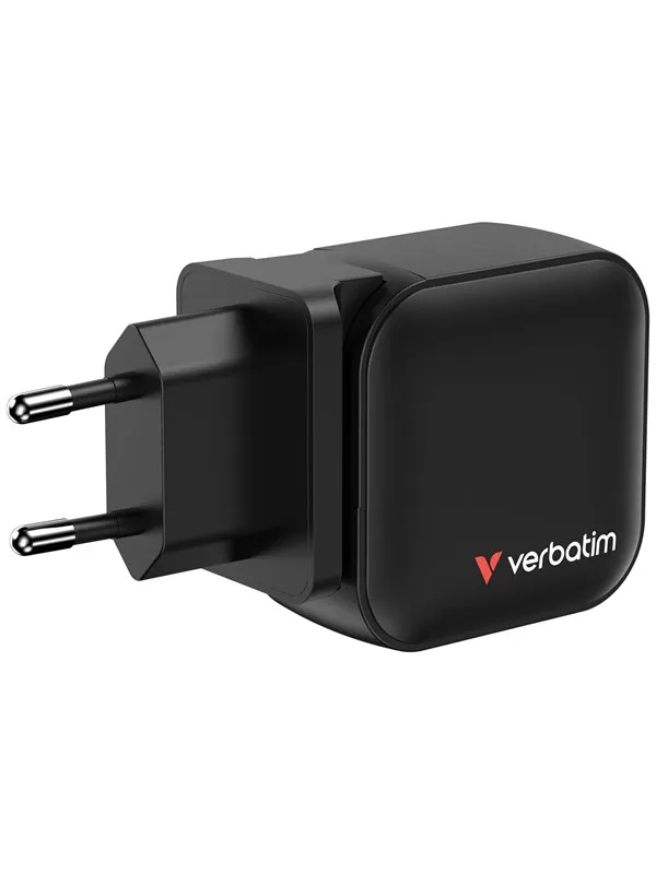Verbatim Mini GaN Charger 70W 3 Port US plug with EU and UK adaptors