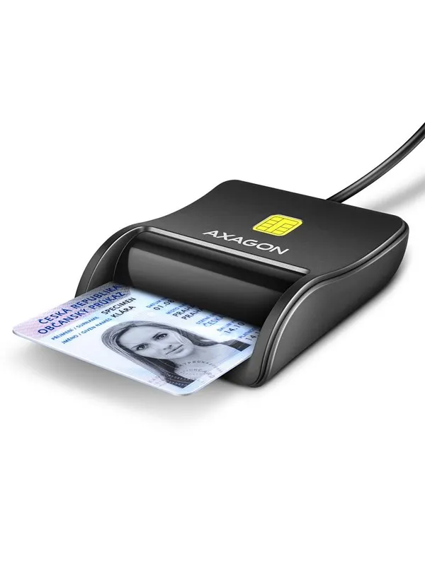 AXAGON USB-A Smart Card / ID Card FlatReader