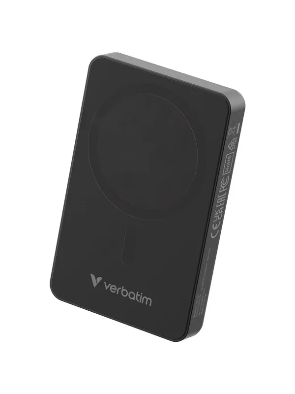 Verbatim Charge ´n´ Go Power Bank Mag Wireless - 10000 mAh Nødlader - Svart - 10000 mAh