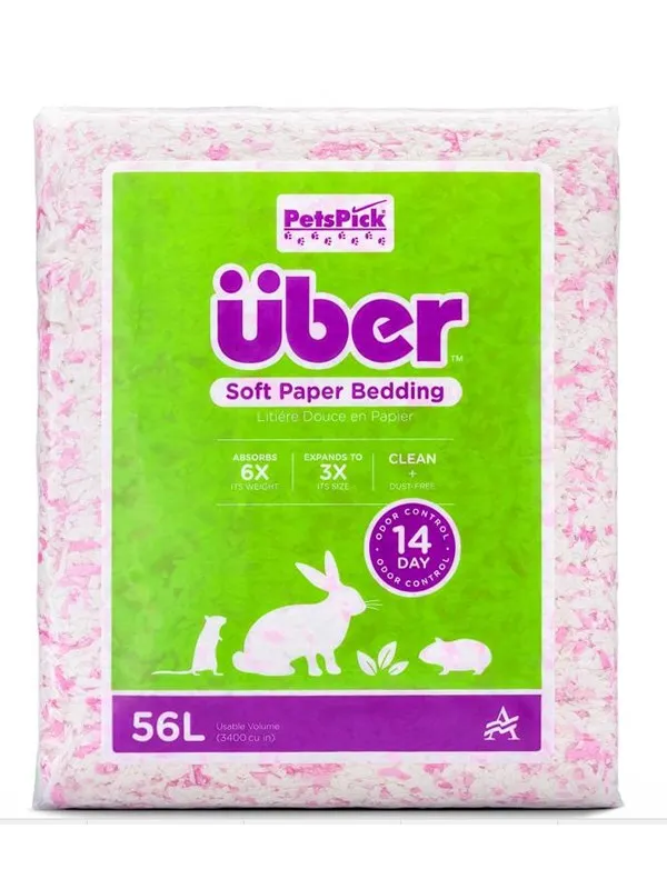 Über Soft Paper Bedding 56 L Pink/White