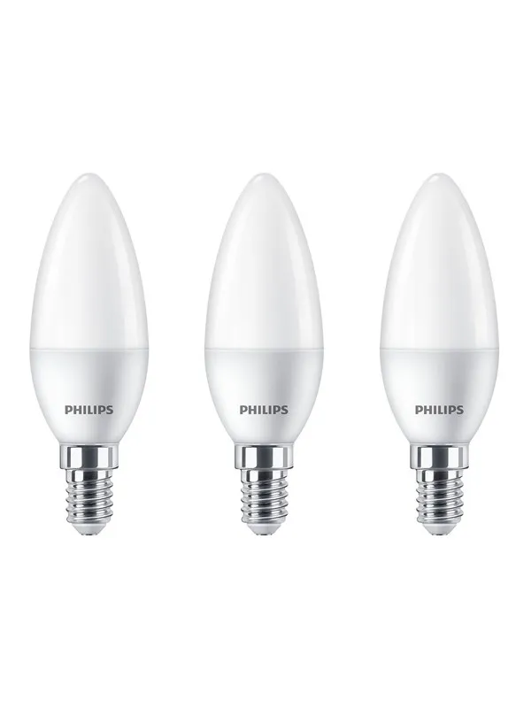 Philips LED-lyspære Candle 5W/827 (40W) Frosted 3-pack E14