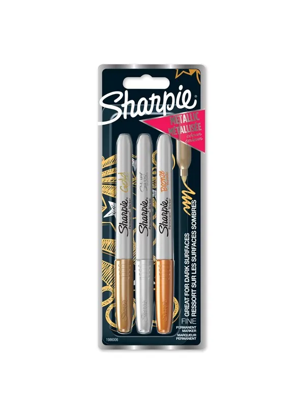 Sharpie Metallic 3-Blister  1.4 mm Gold/Silver/Bronze