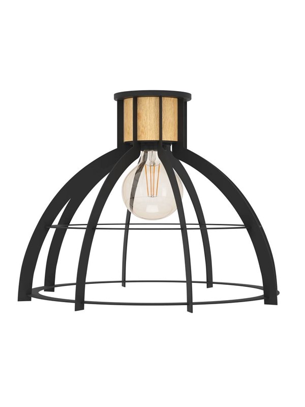 EGLO STILLINGTON TAKLAMPE E27 SVART/TRE
