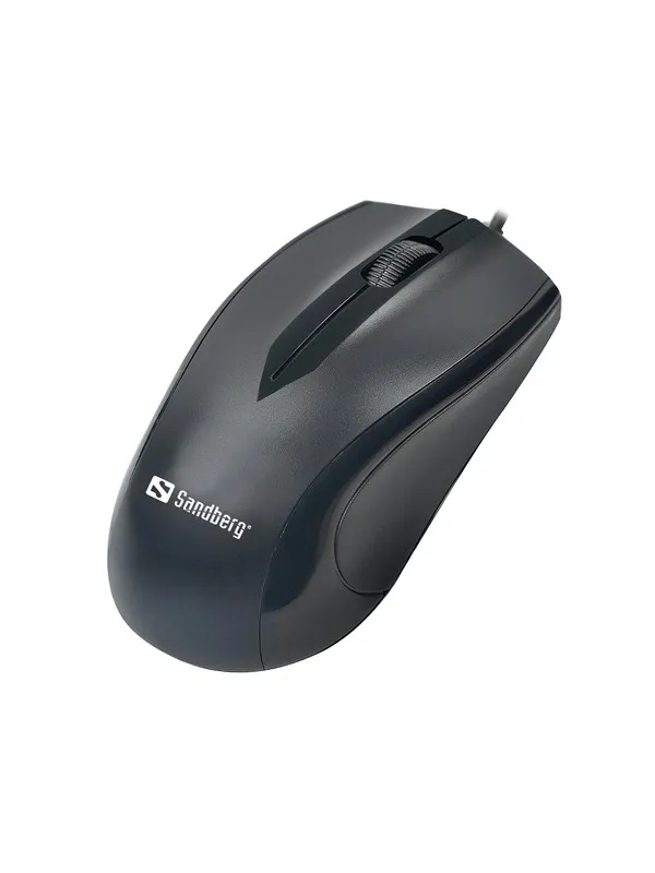 Sandberg USB Mouse - Mus - Optisk - 3 knapper - Svart