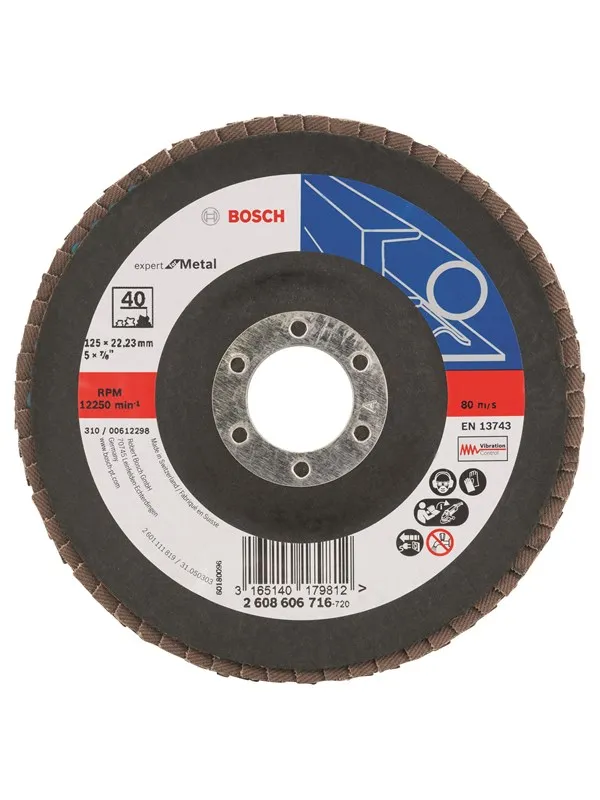 Bosch Lamellslipeskive X551, Expert for metall D= 125 mm; G= 40, skrå