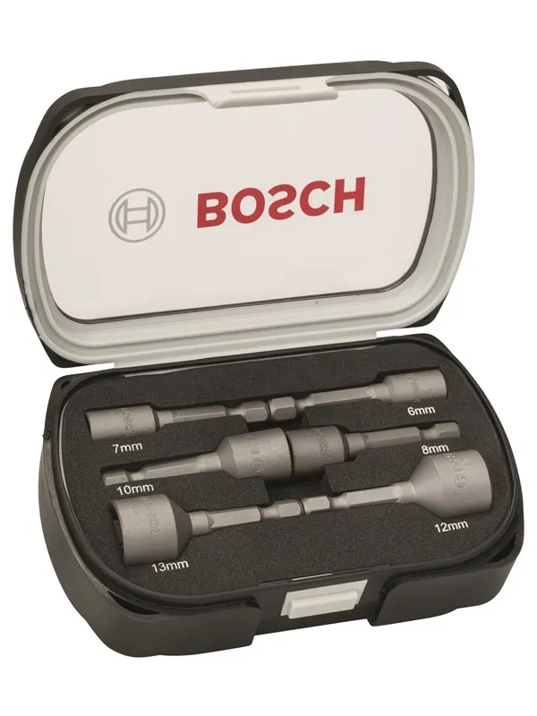 Bosch 6-delers pipenøkkelsett 50 mm; 6, 7, 8, 10, 12, 13 mm