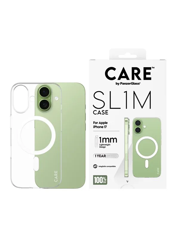 CARE by PanzerGlass SL1M Case Transparent w. MagSafe iPhone 17