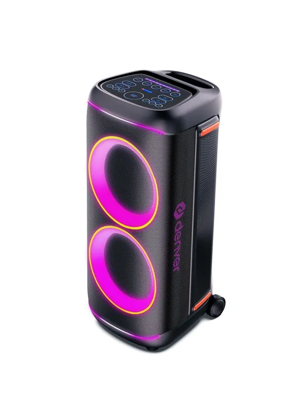 DENVER BPS-470 - Bluetooth Party Speaker with LED light & 2 x 10" woofers -  Black
