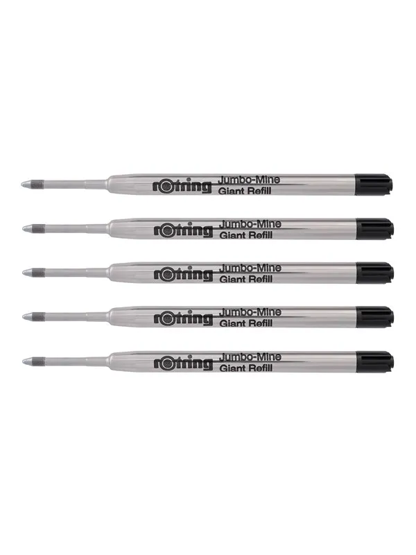 Rotring Jumbo Ballpoint Pen Refills | Black Ink | Medium Point (1.0mm) | 5 Count