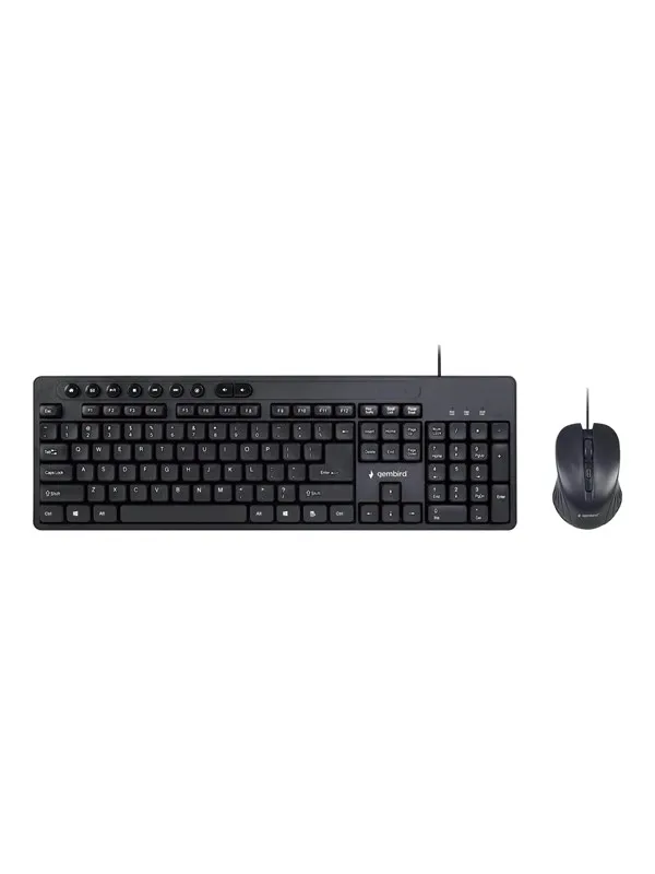 Gembird KBS-UM-04 - keyboard and mouse set - US - black - Tastatur & Mussett - Engelsk (USA) - Svart