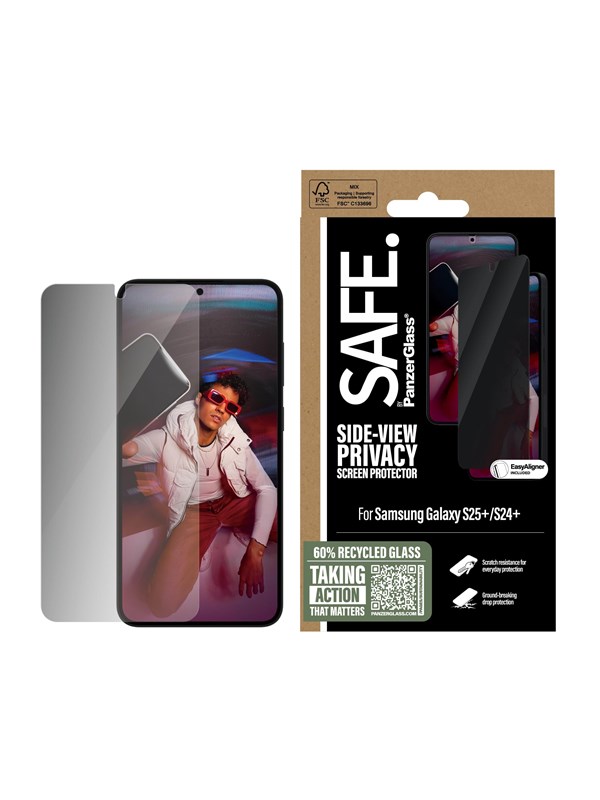 SAFE by PanzerGlass Privacy Screen Protector Samsung Galaxy S25+ | Ultra-Wide Fit