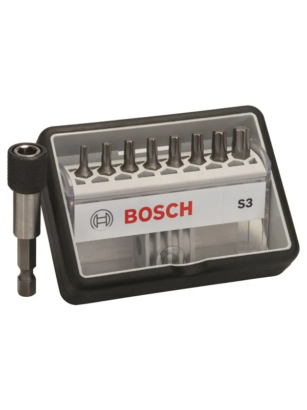 Bosch 8+1-delers Robust Line skrutrekkerbits-sett S ekstra hard 25 mm, 8+1 hull