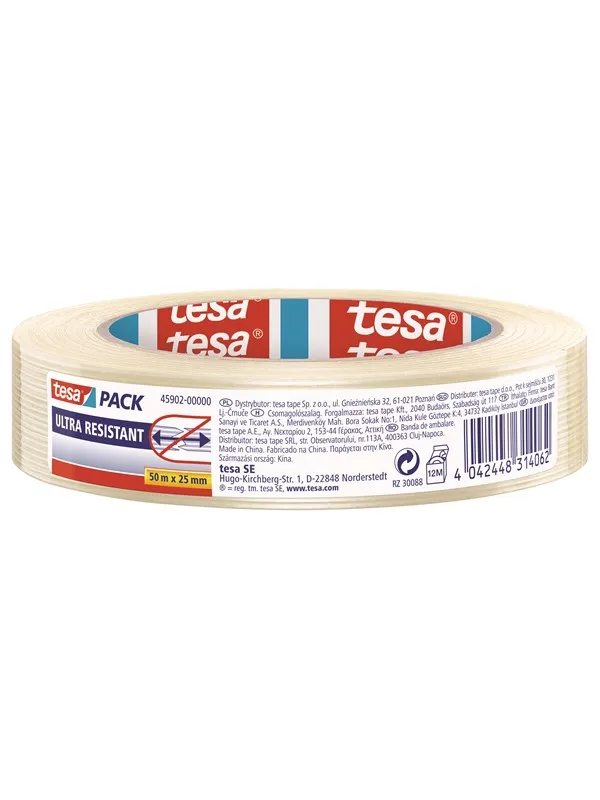 tesa pack Ultra Resistant Packaging Tape 50m x 25mm Transparent
