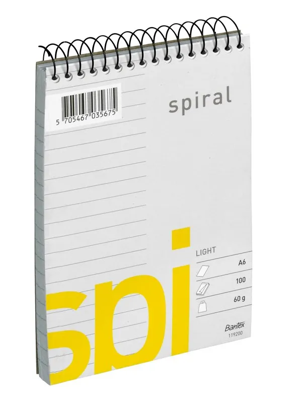 Bantex  Light Spi Spiralblokk A6 Linjert