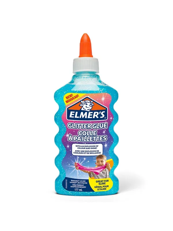 Elmer's Glitterlim, blå, vaskbar og barnevennlig, 177 ml